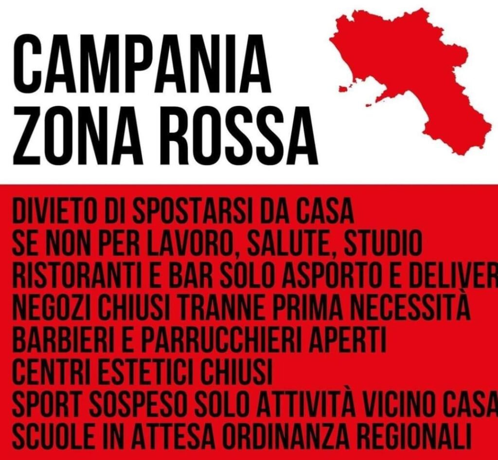 La Campania è in Lockdown dal 15 Novembre.