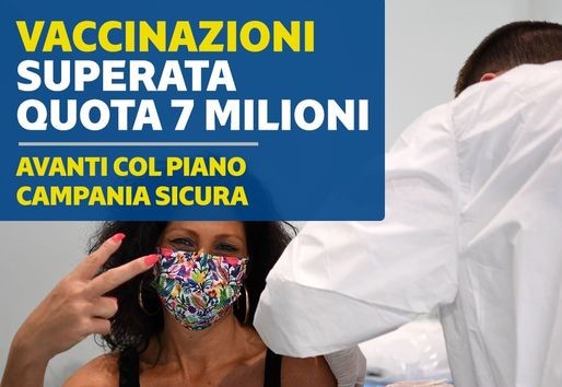 VACCINAZIONI: IN CAMPANIA 7 MILIONI DI SOMMINISTRAZIONI