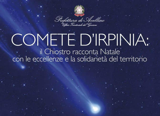 COMETE D’IRPINIA:  IL CHIOSTRO DEL PALAZZO DEL GOVERNO RACCONTA “NATALE” CON LE ECCELLENZE E LA SOLIDARIETÀ DEL TERRITORIO