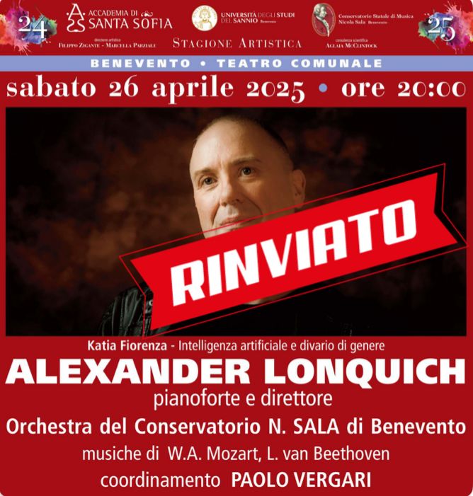 ACCADEMIA DI SANTA SOFIA RINVIA EVENTO DELLA SETTIMANA