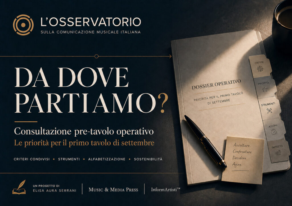 COMUNICAZIONE MUSICALE, L’OSSERVATORIO APRE LA CONSULTAZIONE: “A SETTEMBRE UN TAVOLO OPERATIVO CON PRIORITÀ CONDIVISE”